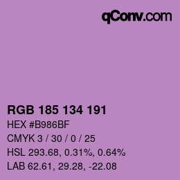 Color code: RGB 185 134 191 | qconv.com