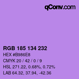 カラーコード: RGB 185 134 232 | qconv.com
