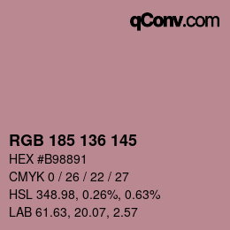 カラーコード: RGB 185 136 145 | qconv.com
