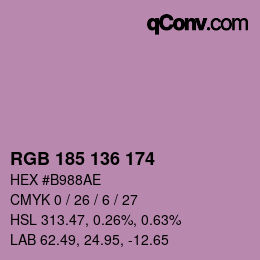 Farbcode: RGB 185 136 174 | qconv.com