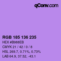 カラーコード: RGB 185 136 235 | qconv.com