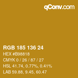 Farbcode: RGB 185 136 24 | qconv.com