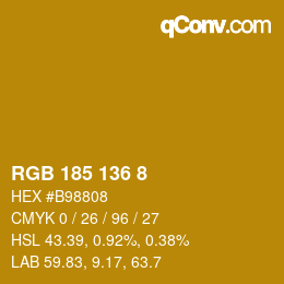Farbcode: RGB 185 136 8 | qconv.com