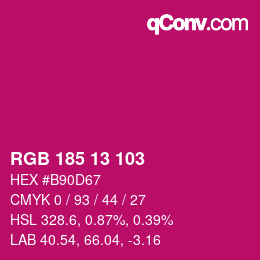 Color code: RGB 185 13 103 | qconv.com