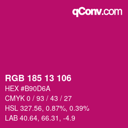 Color code: RGB 185 13 106 | qconv.com