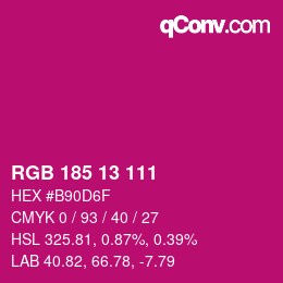 Color code: RGB 185 13 111 | qconv.com