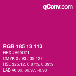 Color code: RGB 185 13 113 | qconv.com
