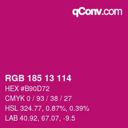 Color code: RGB 185 13 114 | qconv.com
