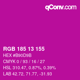 カラーコード: RGB 185 13 155 | qconv.com