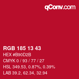 Color code: RGB 185 13 43 | qconv.com