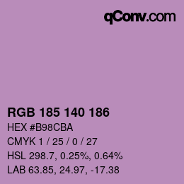 Color code: RGB 185 140 186 | qconv.com