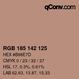 Farbcode: RGB 185 142 125 | qconv.com