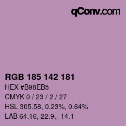 Color code: RGB 185 142 181 | qconv.com