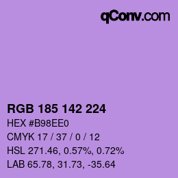 Color code: RGB 185 142 224 | qconv.com