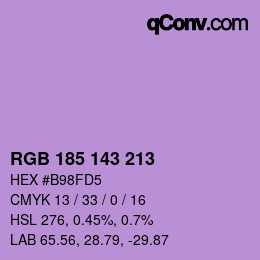 Color code: RGB 185 143 213 | qconv.com