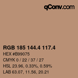カラーコード: RGB 185 144.4 117.4 | qconv.com