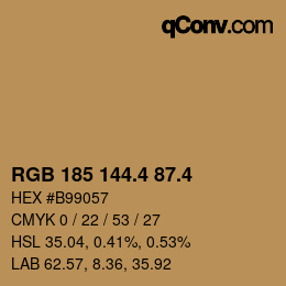 カラーコード: RGB 185 144.4 87.4 | qconv.com