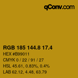 カラーコード: RGB 185 144.8 17.4 | qconv.com
