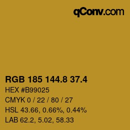 カラーコード: RGB 185 144.8 37.4 | qconv.com