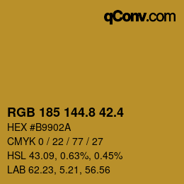 カラーコード: RGB 185 144.8 42.4 | qconv.com