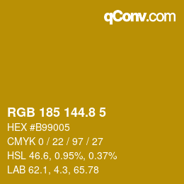 カラーコード: RGB 185 144.8 5 | qconv.com