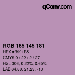 Color code: RGB 185 145 181 | qconv.com