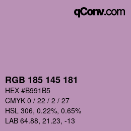 Color code: RGB 185 145 181 | qconv.com