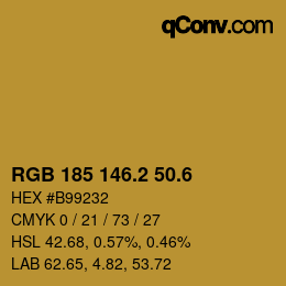 カラーコード: RGB 185 146.2 50.6 | qconv.com