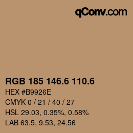 カラーコード: RGB 185 146.6 110.6 | qconv.com