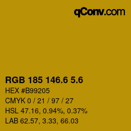 カラーコード: RGB 185 146.6 5.6 | qconv.com