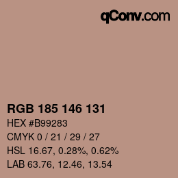 Código de color: RGB 185 146 131 | qconv.com