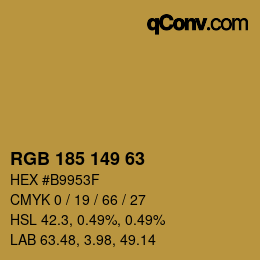 カラーコード: RGB 185 149 63 | qconv.com