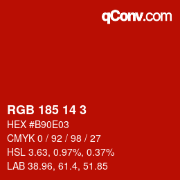 カラーコード: RGB 185 14 3 | qconv.com