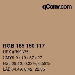 Código de color: RGB 185 150 117 | qconv.com