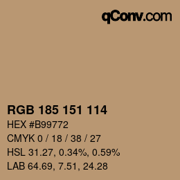 Farbcode: RGB 185 151 114 | qconv.com
