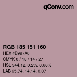 Color code: RGB 185 151 160 | qconv.com