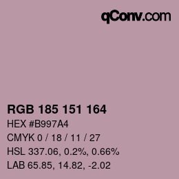 Color code: RGB 185 151 164 | qconv.com