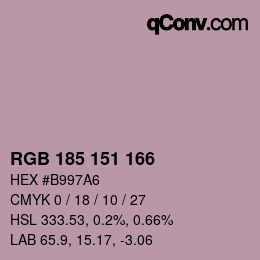 Color code: RGB 185 151 166 | qconv.com