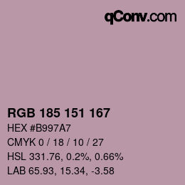 Color code: RGB 185 151 167 | qconv.com