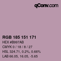 Color code: RGB 185 151 171 | qconv.com