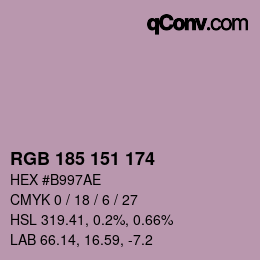 Color code: RGB 185 151 174 | qconv.com