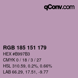 Color code: RGB 185 151 179 | qconv.com