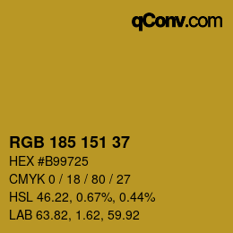 Color code: RGB 185 151 37 | qconv.com