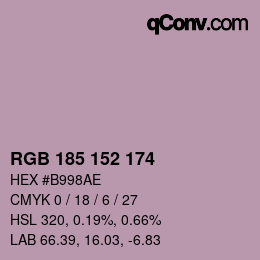 Color code: RGB 185 152 174 | qconv.com
