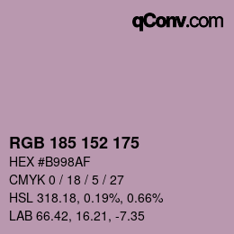 カラーコード: RGB 185 152 175 | qconv.com