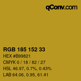 Color code: RGB 185 152 33 | qconv.com