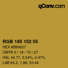 Color code: RGB 185 152 55 | qconv.com