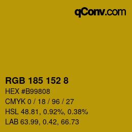 カラーコード: RGB 185 152 8 | qconv.com