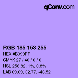 Color code: RGB 185 153 255 | qconv.com