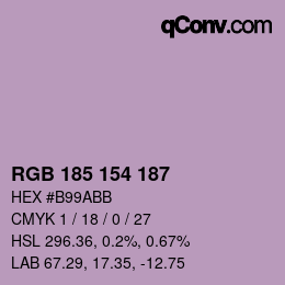 Color code: RGB 185 154 187 | qconv.com